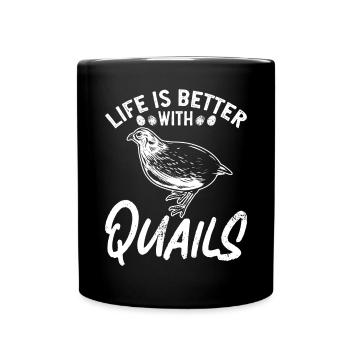 Wachtel Vogel Liebhaber Geschenk - Tasse einfarbig - Schwarz - Vorne