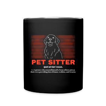 Pet Sitter Definition Shirt Geschenk - Tasse einfarbig - Schwarz - Vorne