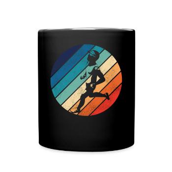 Coureur de course Semi-Marathon Rétro - Mug uni - noir - Devant