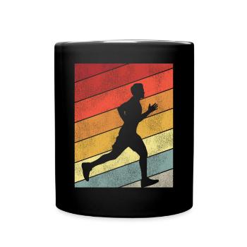 Coureur de course Semi-Marathon Rétro - Mug uni - noir - Devant