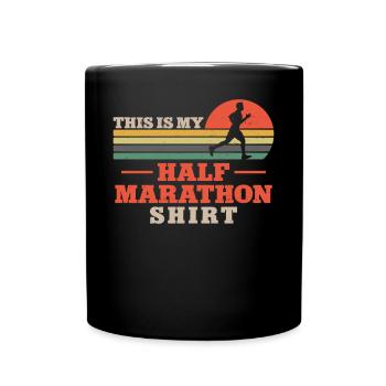 Running Runner Half Marathon - Tasse einfarbig - Schwarz - Vorne