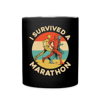 Running Runner Half Marathon - Tasse einfarbig - Schwarz - Vorne