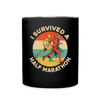 Running Runner Half Marathon - Tasse einfarbig - Schwarz - Vorne
