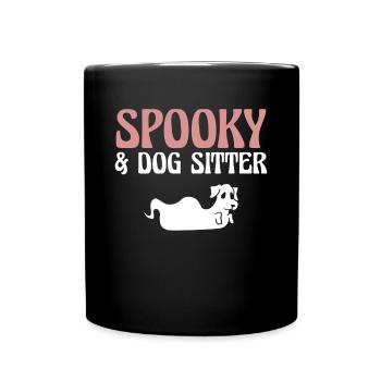 Spooky & Dog Sitter Halloween Shirt - Tasse einfarbig - Schwarz - Vorne