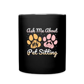 Posez-moi des questions sur le cadeau de chemise de garde d’animaux - Mug uni - noir - Devant