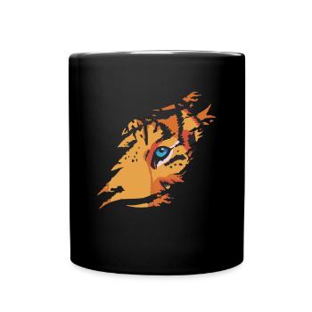 Tiger Shirt Geschenk - Tasse einfarbig - Schwarz - Vorne