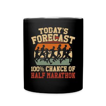 Running Runner Half Marathon - Tasse einfarbig - Schwarz - Vorne