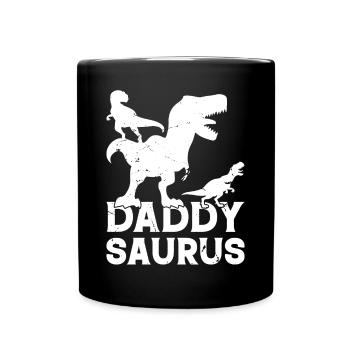 Papasaurus Papa Dinosaure Papa Dino - Daddysauru - Mug uni - noir - Devant