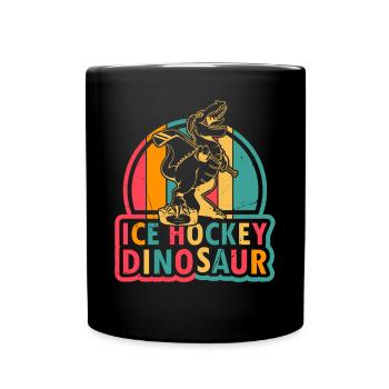 Ice Hockey Player Ice Hockey Dinosaur - Ice Hockey - Tasse einfarbig - Schwarz - Vorne