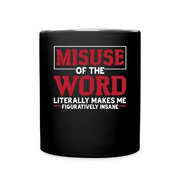 Grammatik Polizei Englisch Schreiben Lehrer Apostroph - Tasse einfarbig - Schwarz - Vorne
