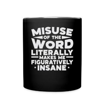 Grammatik Polizei Englisch Schreiben Lehrer Apostroph - Tasse einfarbig - Schwarz - Vorne
