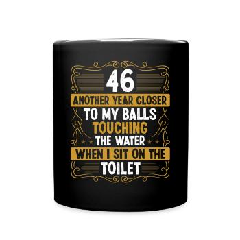 46 ans idée amusante pour les hommes Sarcasme Humour - Mug uni - noir - Devant