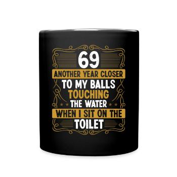 69 ans idée amusante pour hommes sarcasme humour - Mug uni - noir - Devant