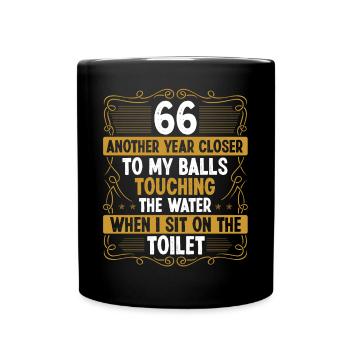 66 Year Old Funny Idea for Men Sarcasm Humor - Tasse einfarbig - Schwarz - Vorne