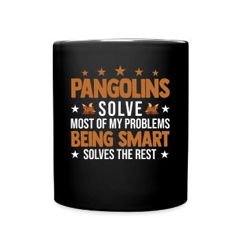 Pangolin Geschenk Schuppentier - Tasse einfarbig - Schwarz - Vorne