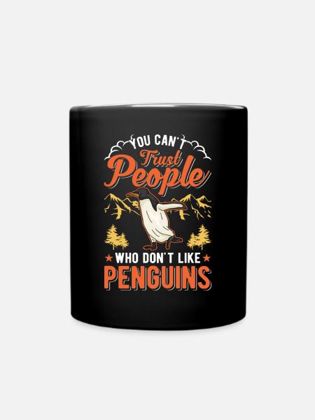 Pinguin Geschenk Penguin - Tasse einfarbig - Schwarz