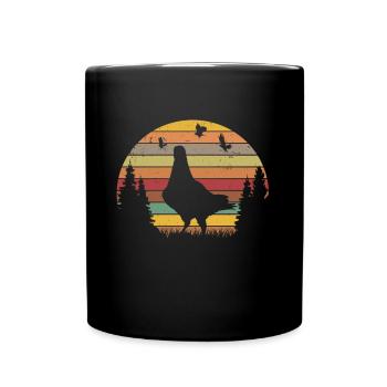 Taube Retro Taubenzüchter Vintage - Tasse einfarbig - Schwarz - Vorne