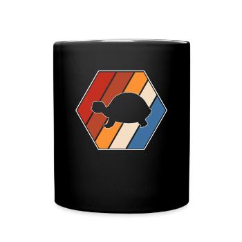 Turtle Retro - Full Colour Mug - black - Front