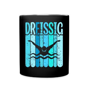 Schwimmen 30 Geburtstag Wasserratte Schwimm - Tasse einfarbig - Schwarz - Vorne