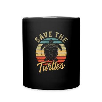 Save the turtles water turtle - Tasse einfarbig - Schwarz - Vorne