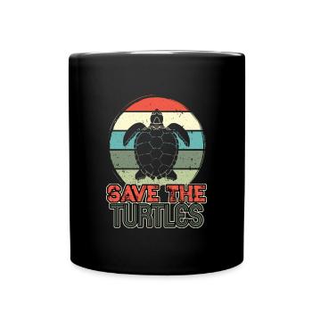 Save the turtles water turtle - Tasse einfarbig - Schwarz - Vorne