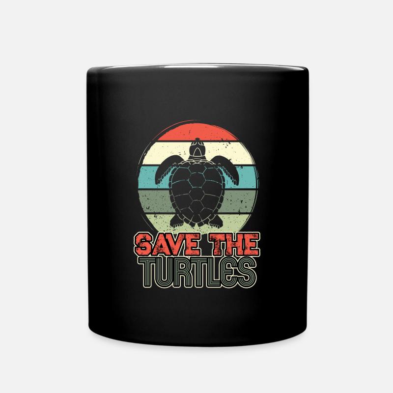 Save the turtles water turtle - Tasse einfarbig - Schwarz