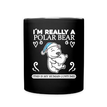 Eisbär - Tasse einfarbig - Schwarz - Vorne
