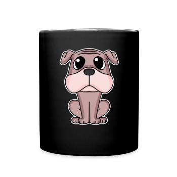 Mops Hund Hundebesitzer - Tasse einfarbig - Schwarz - Vorne