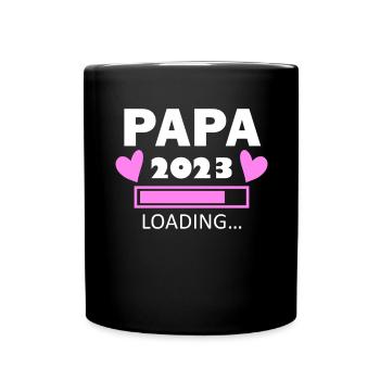 Vater 2023 - Papa 2023 Geschenk Tochter - Tasse einfarbig - Schwarz - Vorne