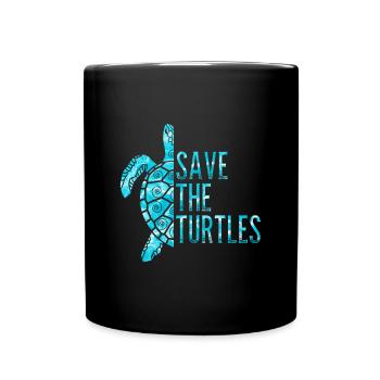 Save the turtles water turtle - Tasse einfarbig - Schwarz - Vorne