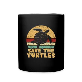 Save the turtles water turtle - Tasse einfarbig - Schwarz - Vorne