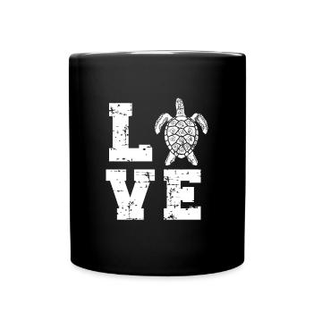 Love Turtle - Tasse einfarbig - Schwarz - Vorne