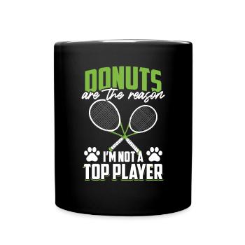 Tennis Player Ghost Kitten - Full Colour Mug - black - Front