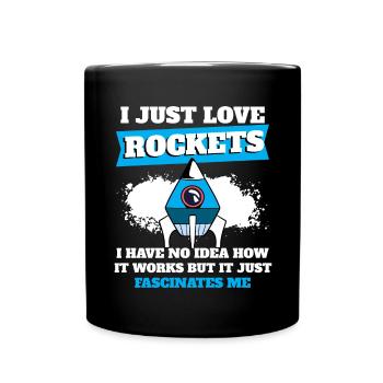 Science des vaisseaux spatiaux J’adore les fusées - Mug uni - noir - Devant