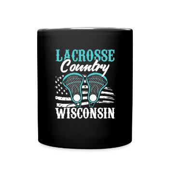 Game with crossed sticks LAX sports team - Full Colour Mug - black - Front
