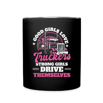 Véhicule conducteur Les bonnes filles aiment les camionneurs - Mug uni - noir - Devant