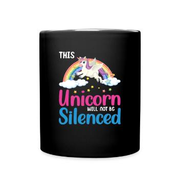 Einhorn Unicorn Silenced - Tasse einfarbig - Schwarz - Vorne