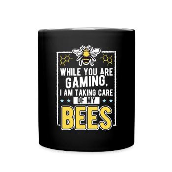 Soins de mes abeilles Apiculture Apiculteur Bienenliebh - Mug uni - noir - Devant