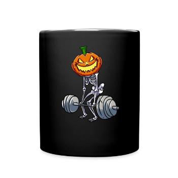 Deadlift Skeleton Pumpkin - Full Colour Mug - black - Front