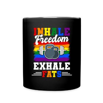 Heli Skiing - Tasse einfarbig - Schwarz - Vorne