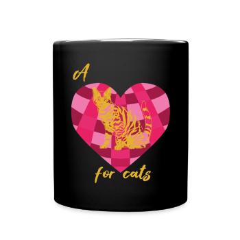 Bengal Cat Heart pour chats Chaton Chat Chat - Mug uni - noir - Devant