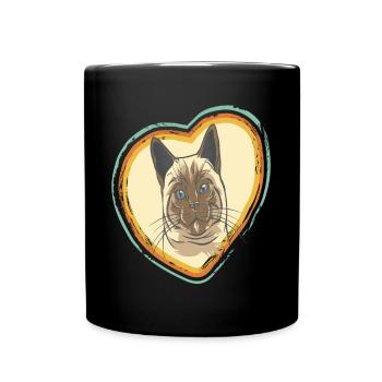 Heart for Cats-Tomcat-Love-Cats-Love - Full Colour Mug - black - Front