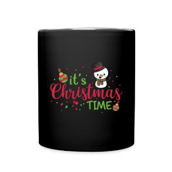 Christmas Snowman Christmas Pear Gingerbread - Full Colour Mug - black - Front