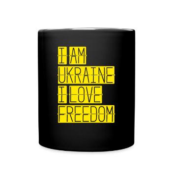 Je suis l’Ukraine J’aime la liberté indépendance - Mug uni - noir - Devant