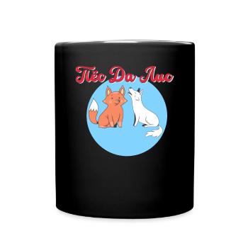 Rire russe du renard et du chien - Mug uni - noir - Devant