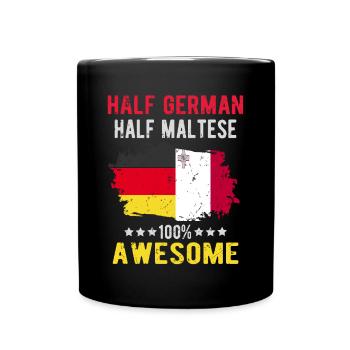 Halb Deutsch Halb Mateser - Tasse einfarbig - Schwarz - Vorne