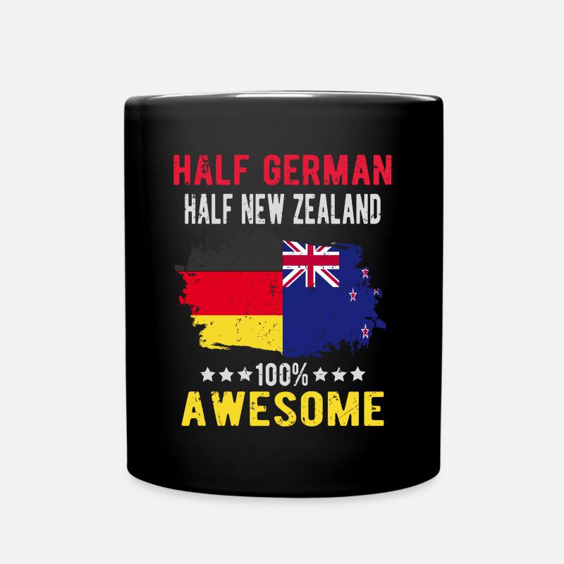 Halb Deutsch Halb Neuseeländer - Tasse einfarbig - Schwarz