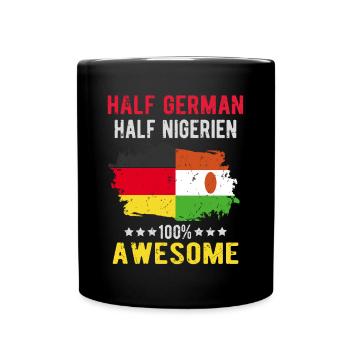 Half German Half Nigerien - Full Colour Mug - black - Front