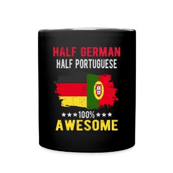 Halb Deutsch Halb Portugiese - Tasse einfarbig - Schwarz - Vorne