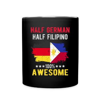 Moitié allemand moitié philippin - Mug uni - noir - Devant